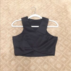 Black Criss Cross Crop Top